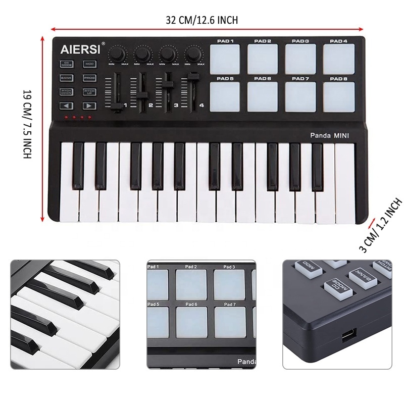 Worlde brand midi keyboard piano 25 keys mini piano usb digital Pad controller music keyboard instrument