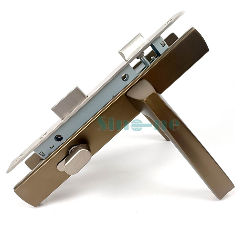 High Quality Security Mortise Door Lock Handle Set Aluminum Plate Door Level Handle With Lock Body And Lock Cylinder