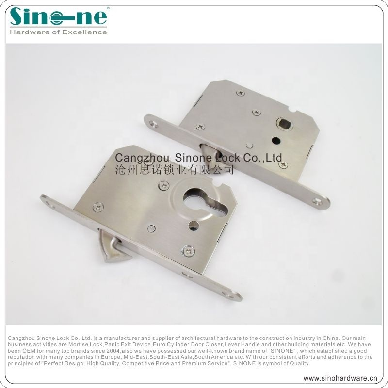 Mortise Hook Lock for sliding bathroom door design conforming to CE standard SS304 Euro Standard Fire rated