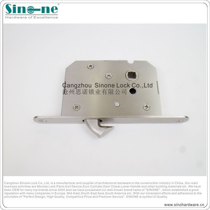 Mortise Hook Lock for sliding bathroom door design conforming to CE standard SS304 Euro Standard Fire rated