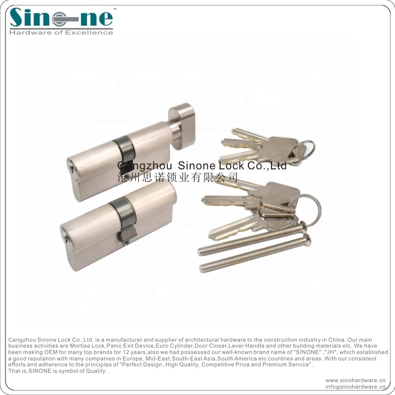 Euro profile cylinder lock solid brass body for mortise sash lock EN1303 Customized size