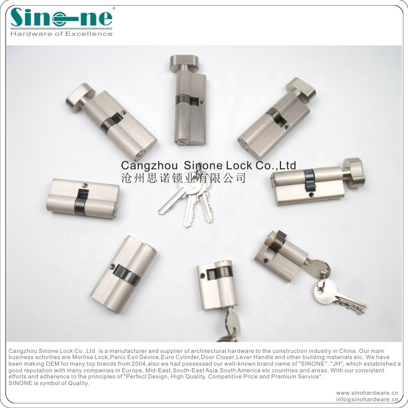 Euro profile cylinder lock solid brass body for mortise sash lock EN1303 Customized size