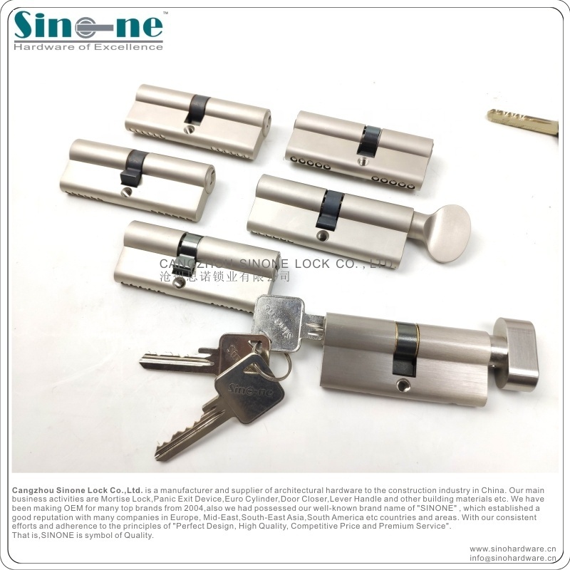 High Security pin in pin Solid ALL Brass profile CYLINDER Euro standard for door mortise sash lock 60-120mm Customized size