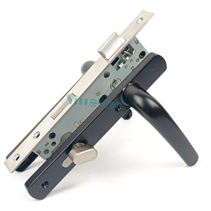 High Quality Security Mortise Door Lock Handle Set Aluminum Plate Door Level Handle With Lock Body And Lock Cylinder