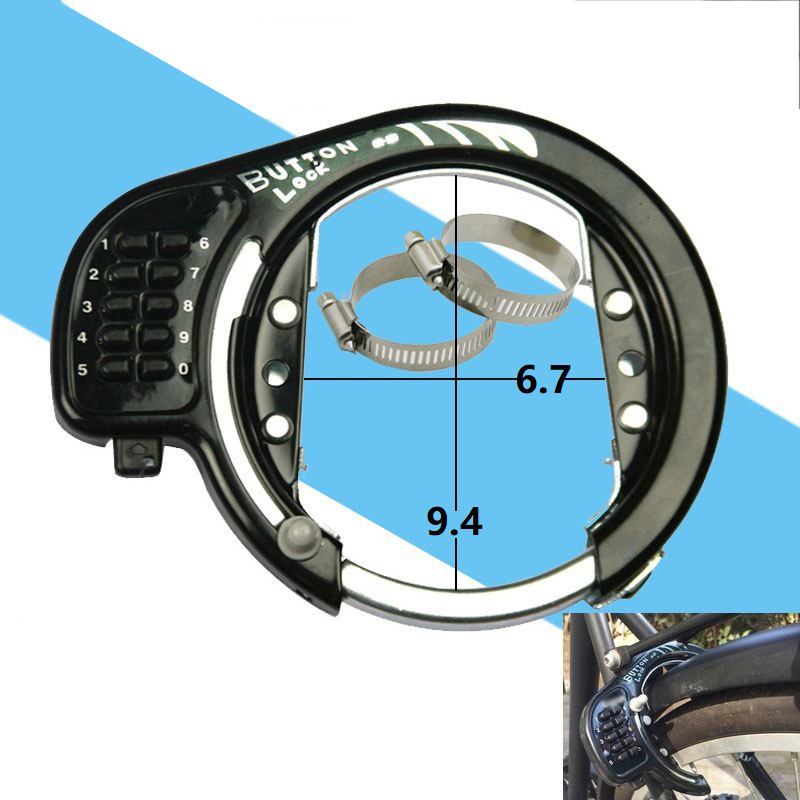 4 digit password Bicycle mountain/road/city sharing bike lock clamp lock Horseshoe ring frame lock