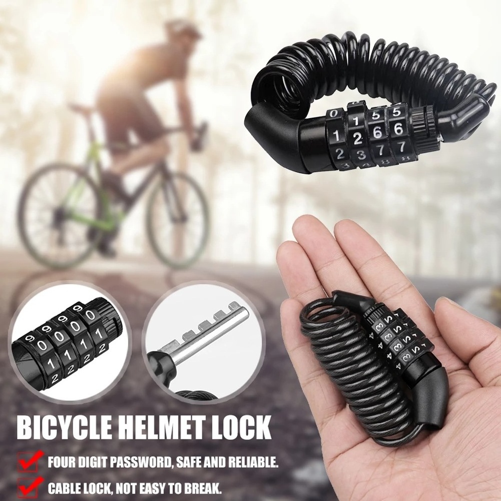 Factory Wholesale Portable Combination Lock Bicycle Motorcycle Helmet Mountain Bike Anti-theft Mini Chain Lock