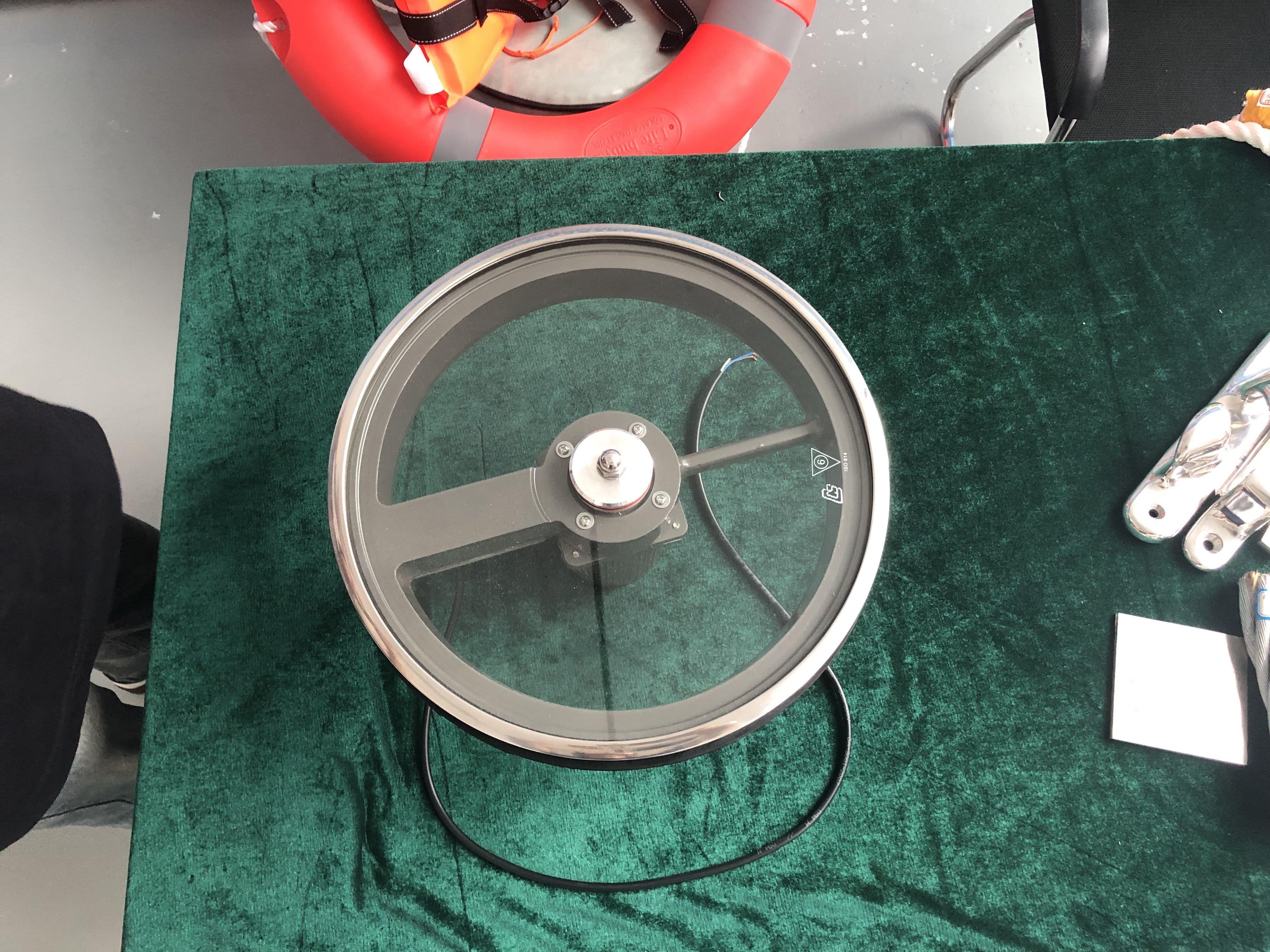 Marine clear view screen  with customized diameter and electro-thermal ice-unfreezing device  for all-weather navigation.