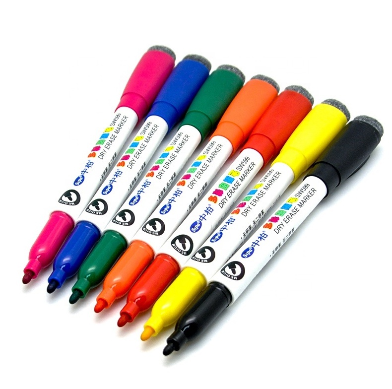 Board Marker Black Markers with Eraser Magnetic Pen Set Best Dry Erase Whiteboard White Paper Whiteboard Smooth Surface 8 Colors