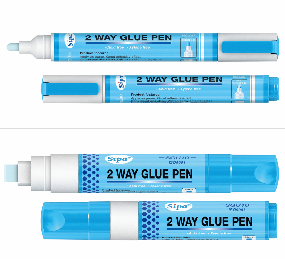 SGU10 2 Way Glue Stick Pen Broad Tip AP-Certified Perfect for Scrapbooking Craft Card Making Glue Pen