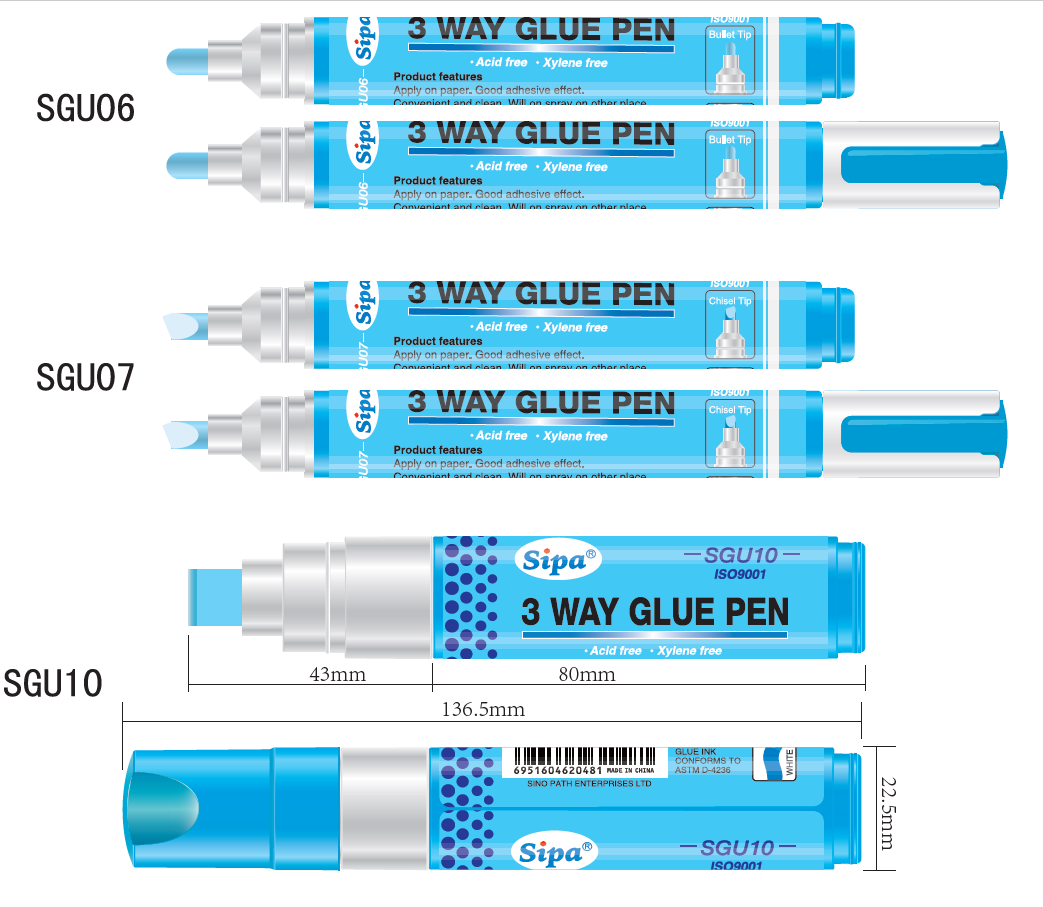 SGU10 2 Way Glue Stick Pen Broad Tip AP-Certified Perfect for Scrapbooking Craft Card Making Glue Pen