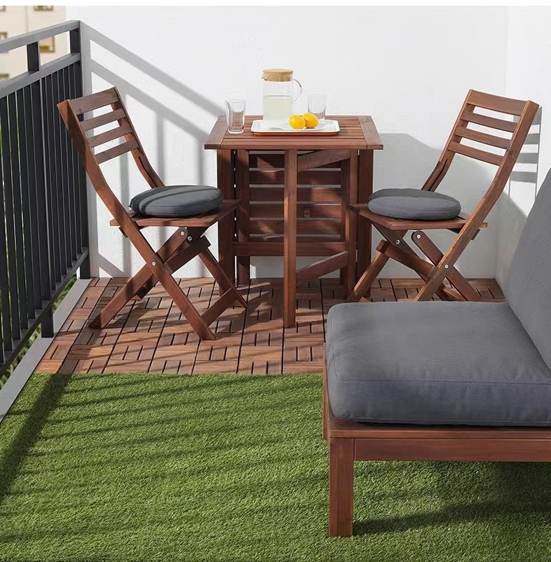 Easy install exterior landscaping Synthetic grass deck tiles Artificial grass turf  for playground