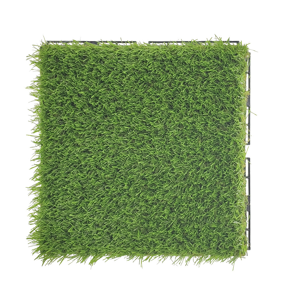 Easy maintenance faux grass outdoor flooring easy install artificial turf flooring tiles