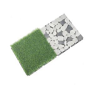 Easy maintenance faux grass outdoor flooring easy install artificial turf flooring tiles