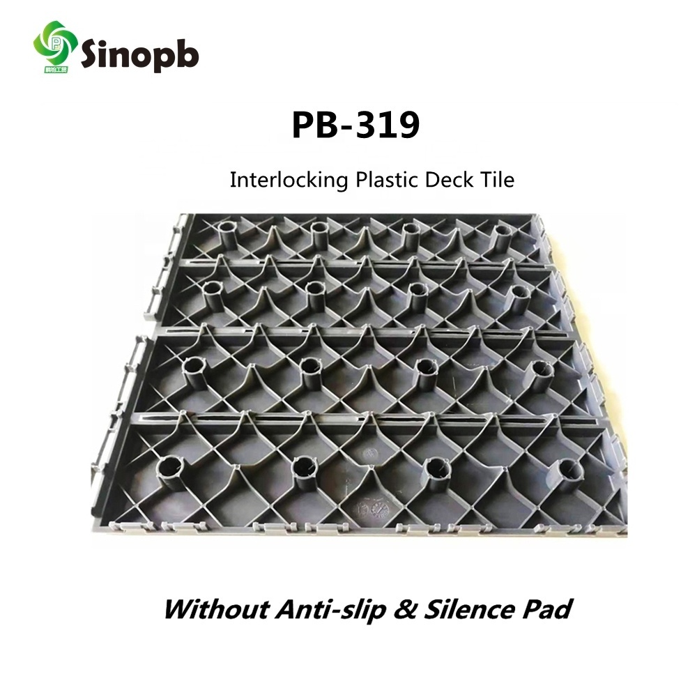 PB-319 Waterproof DIY Interlocking Tile Plastic outdoor decking tile floor interlocking plastic tile silent