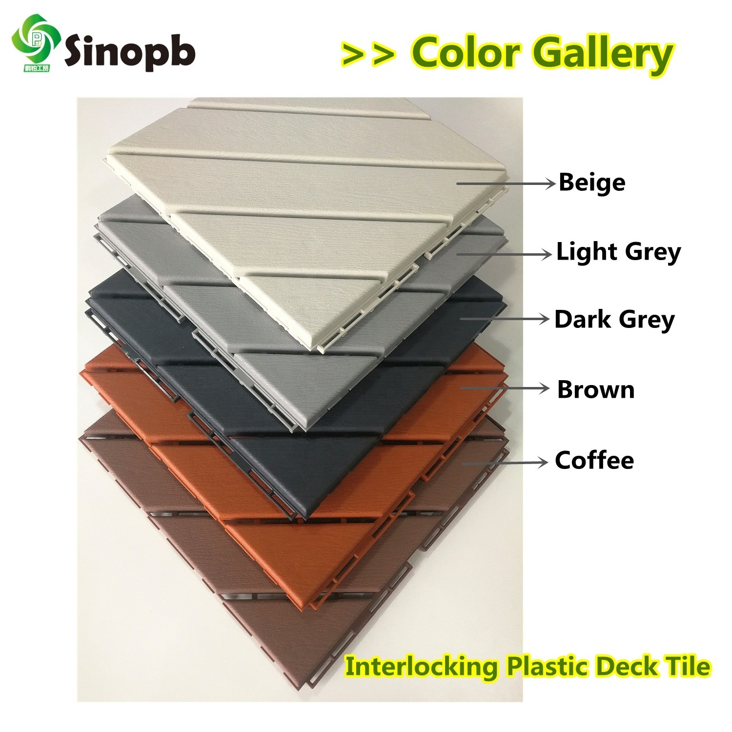 PP interlock plastic garage floor tile fire resistant hollow composite deck board