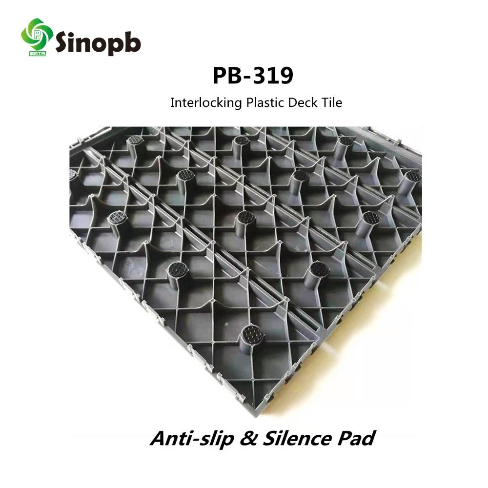 PB-319 Waterproof DIY Interlocking Tile Plastic outdoor decking tile floor interlocking plastic tile silent