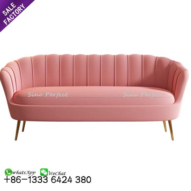 Sinoperfect Promotion Upholstered Button Tufted Stainless Steel Leisure Couches Sofa Chair Couch Living Room Sofas