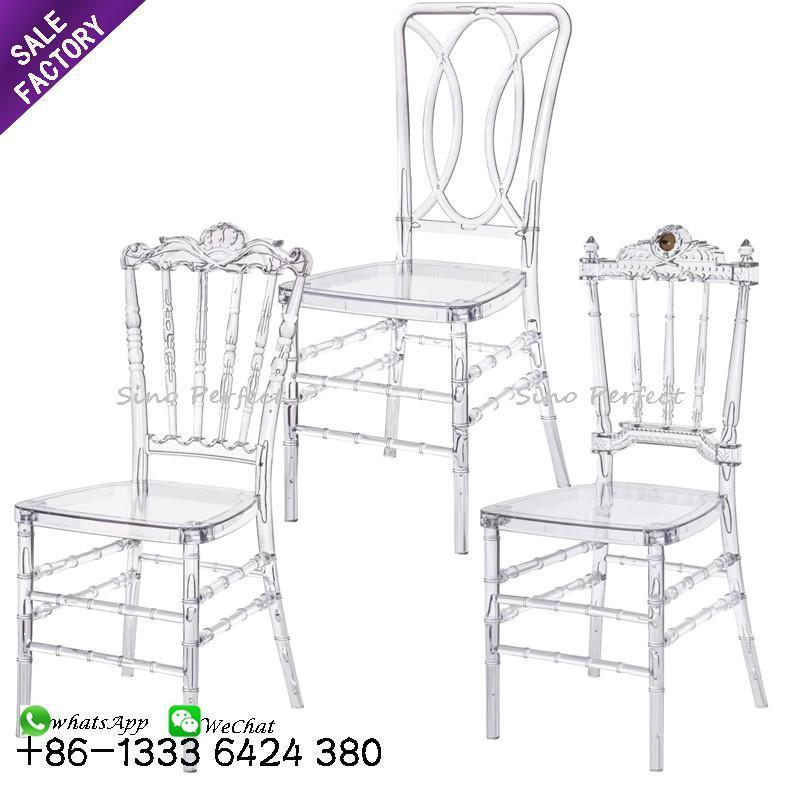 Hot sale clear napoleon wedding acrylic resin clear transparent chiavari chair