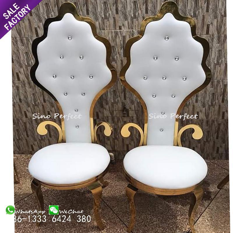 Good Quality Stacking Discounted Event Furniture Golden Stainless Steel Hotel Wedding Chair For Sale