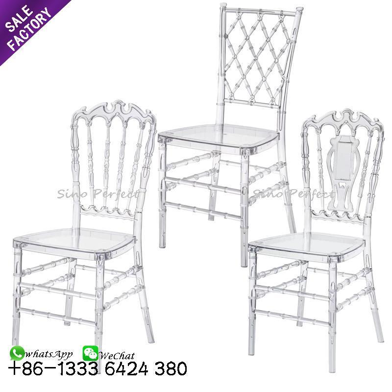 Hot sale clear napoleon wedding acrylic resin clear transparent chiavari chair