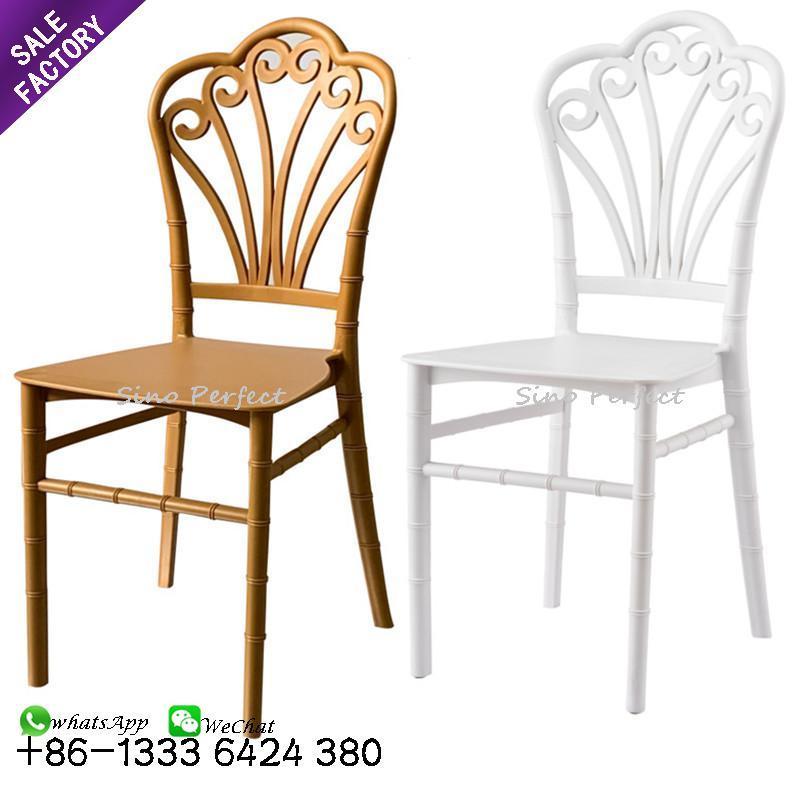 Good selling hard gold plastic resin banquet event wedding throne chairs