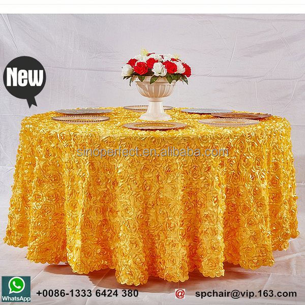 good price rosette satin table cloth