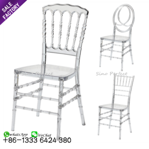 Crystal transparent clear resin plastic wedding chavari napoleon chiavari chair