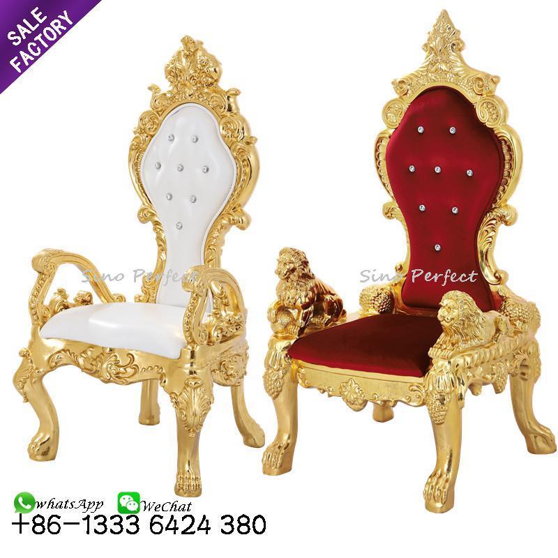 Wholesale modern luxury high back gold white royal throne chairs luxury wedding king queen