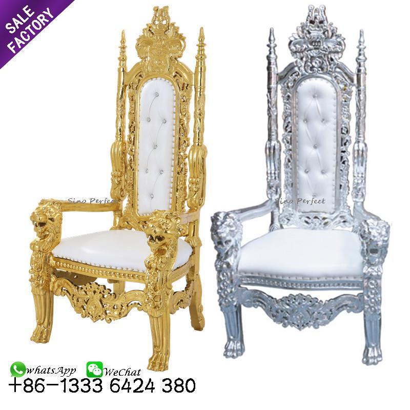 Sinoperfect Good Sales High Back Party Events King Queen Bridal Throne Chairs Wedding Decoration Bridal Chair Wedding Latest