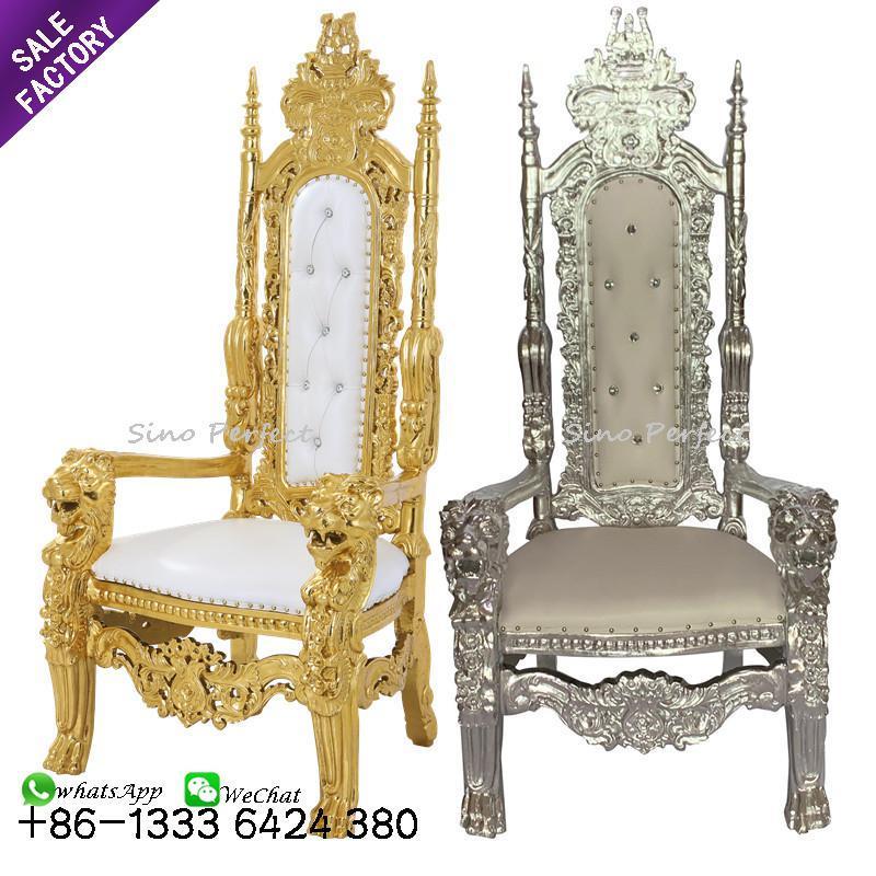 Sinoperfect Good Sales High Back Party Events King Queen Bridal Throne Chairs Wedding Decoration Bridal Chair Wedding Latest