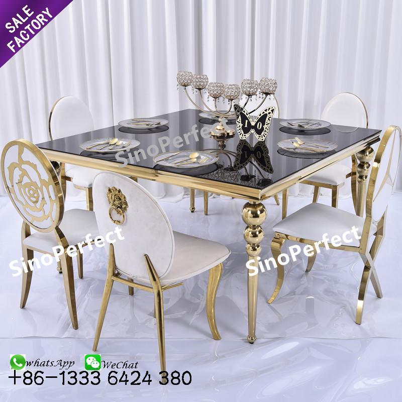 Luxury Stainless Steel Gold Metal Iron Hotel Chair Wedding Dining Chair For Banquet Hall