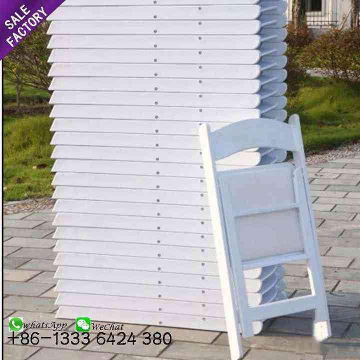 Wholesale Outdoor Garden White Padded Wimbledon Folding Resin Chair For Wedding Party