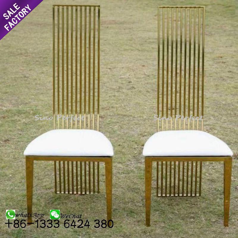 Good Quality Stacking Discounted Event Furniture Golden Stainless Steel Hotel Wedding Chair For Sale