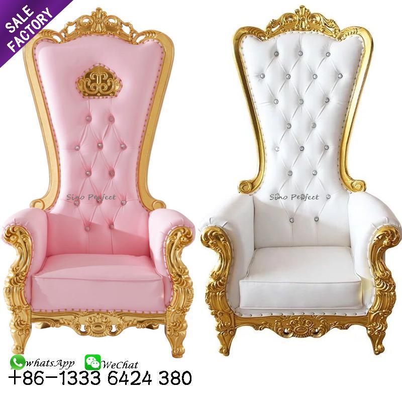 Sinoperfect Good Sales High Back Party Events King Queen Bridal Throne Chairs Wedding Decoration Bridal Chair Wedding Latest