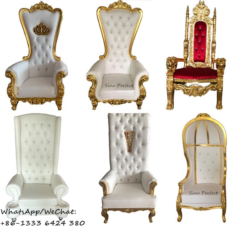 red and gold king and queen santa throne chair