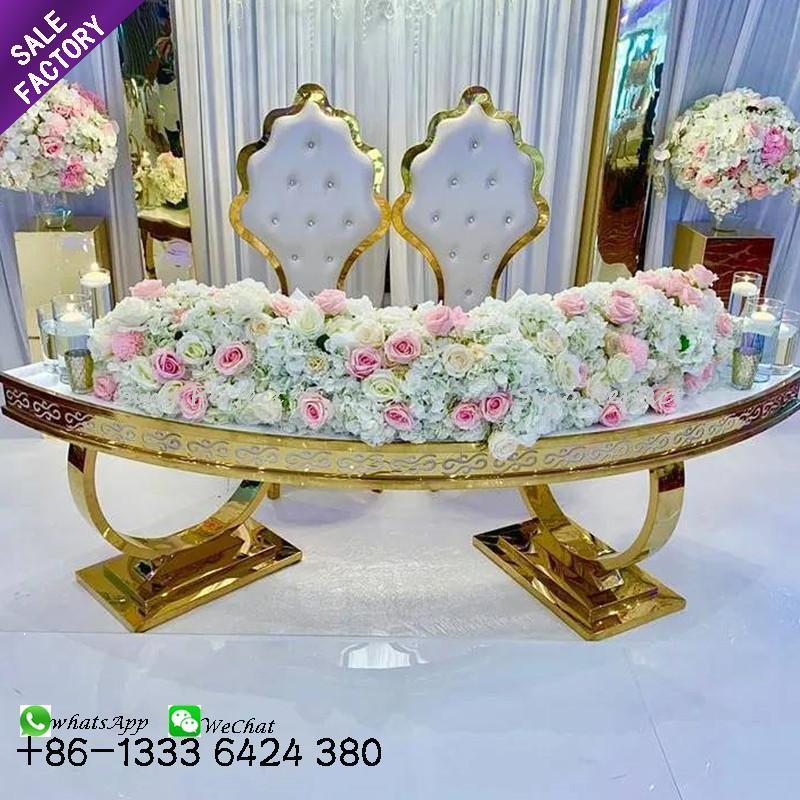 New Style Metal Steel Fan-Shaped Bridal Table Wedding Hall Furniture For Expore Sale In China