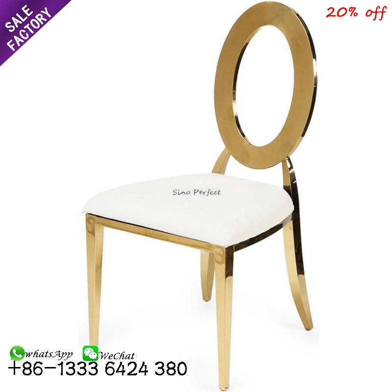 Good price modern golden stainless steel furniture stacking legs dining wedding chair