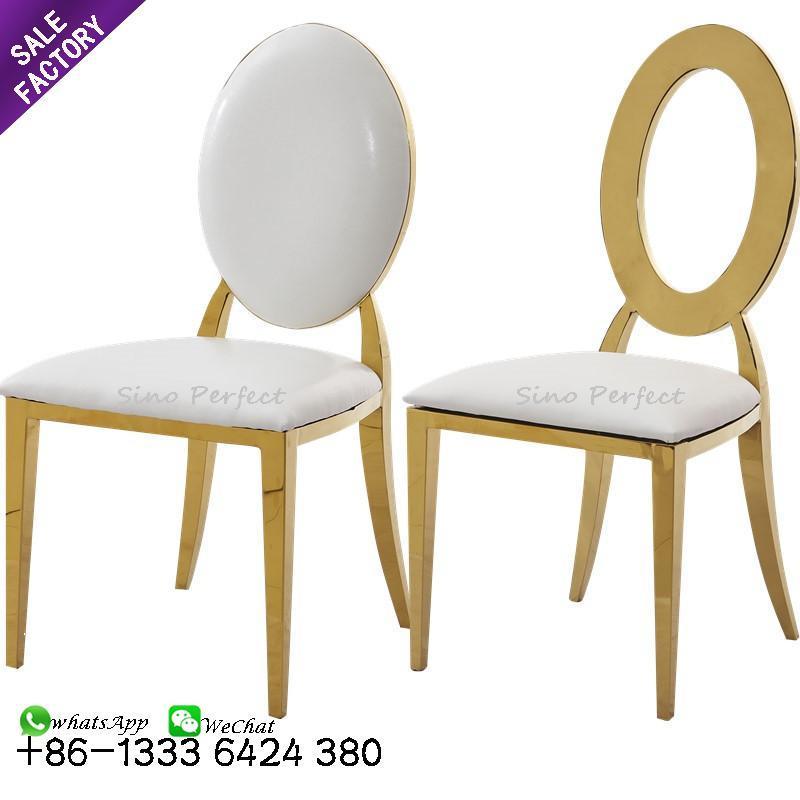 Event Furniture Restaurant Stacking Gold Event Banquet Wedding Stainless Steel Chair For Outdoor