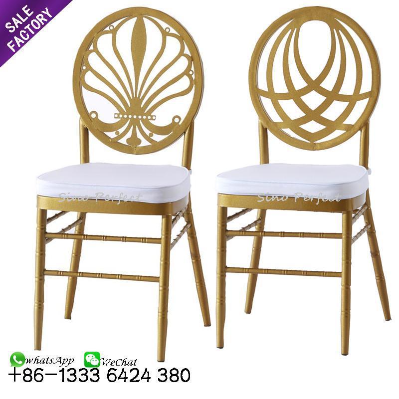 Wholesale China factory gold white metal throne wedding tiffany chiavari chairs for party