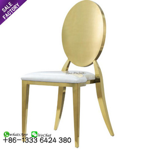 Good price modern golden stainless steel furniture stacking legs dining wedding chair