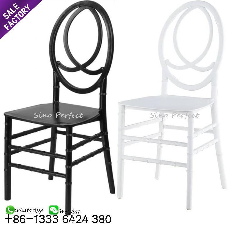 High Quality Stackable Hotel Banquet Dining Chair Oval Back Plastic Acrylic Black Ghost Chairs