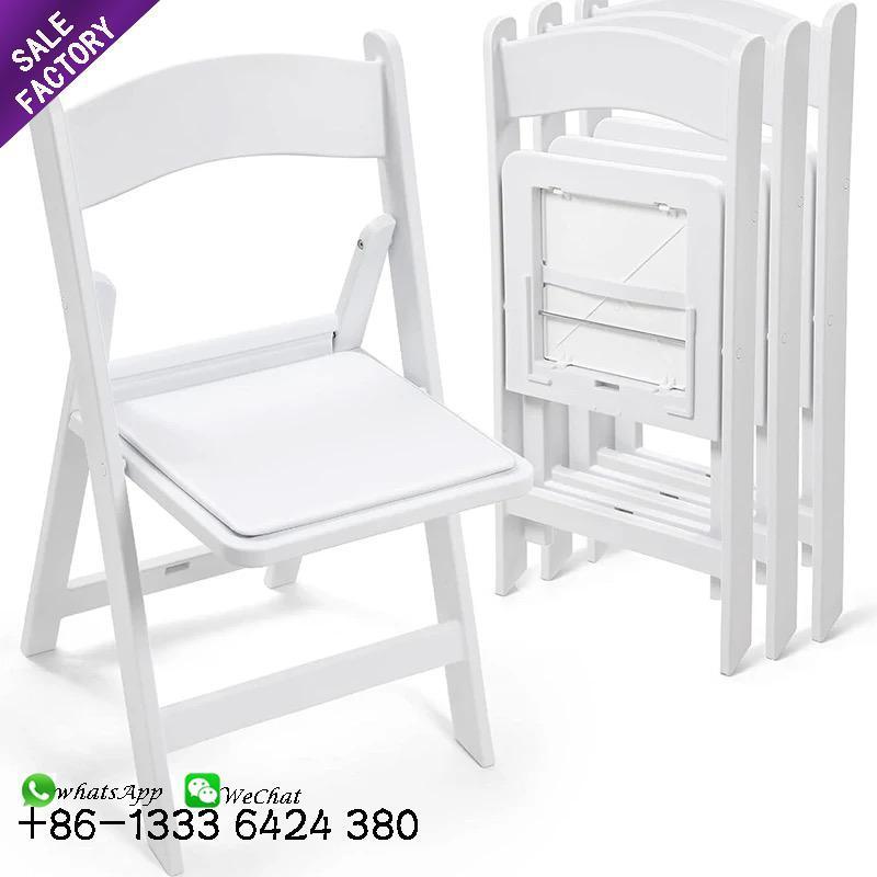 Good Sale Space Saving Durable White Wimbledon Resin Chair Folding Plastic Foldable Chair Party