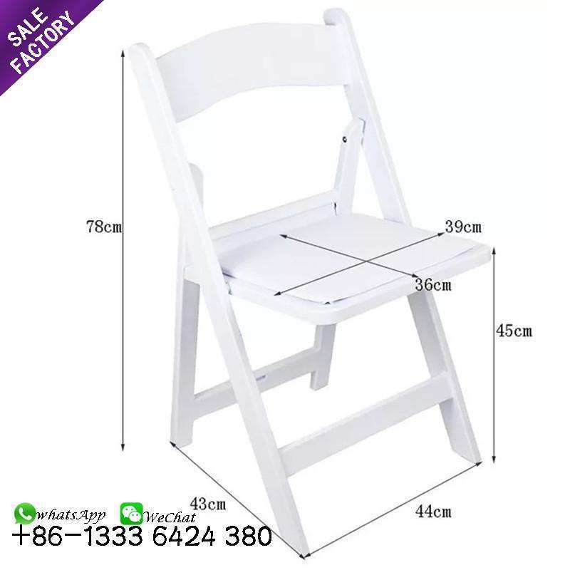 Elegant Design Outdoor Padded Wimbledon White Dining Banquet Wedding Plastic Resin Folding Garden Chairs