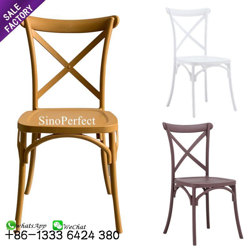 OEM Low Price Plastics Party Events Party Hotel Resin Stackable White And Gold Wedding Banquet Weeding Chair