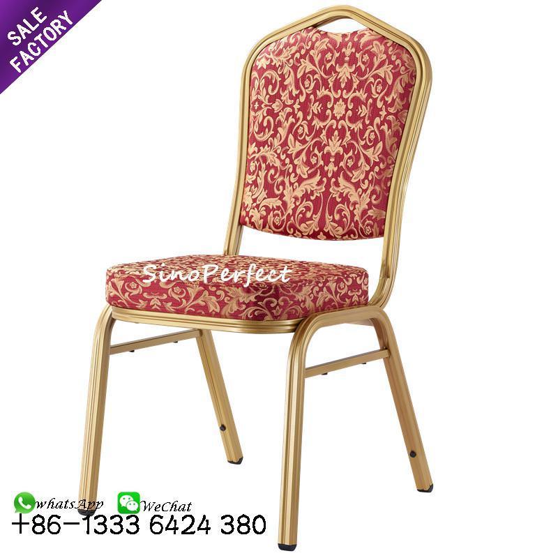 Best Quality Floral Pattern Stacking Metal Frame Dining Conference Party Event Weddings Hotel Hall Used Banquet Chairs For Sale