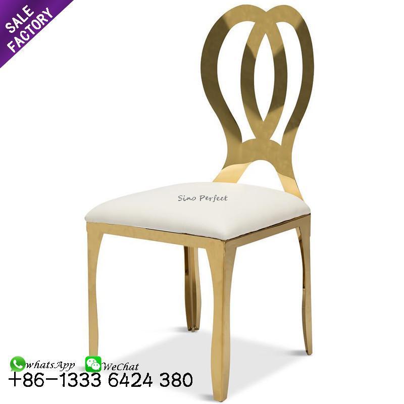 Event Furniture Restaurant Stacking Gold Event Banquet Wedding Stainless Steel Chair For Outdoor