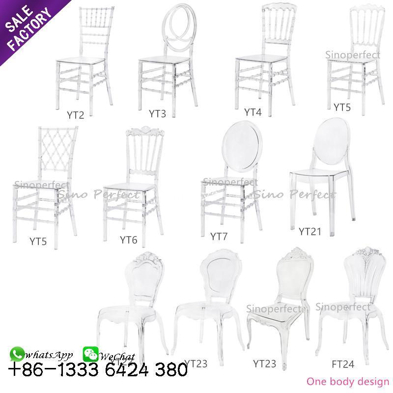 Sinoperfect Multiple Styles Chiavari Crystal Transparent Event Napoleon Tiffany Acrylic Chair