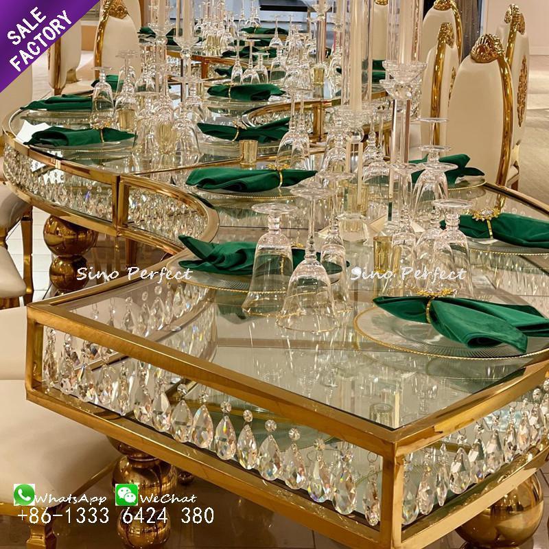 New Style Metal Steel Fan-Shaped Bridal Table Wedding Hall Furniture For Expore Sale In China