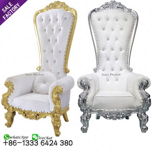 Wholesale China Factory Gold High Back Pedicure King Queen Chair Throne For Wedding