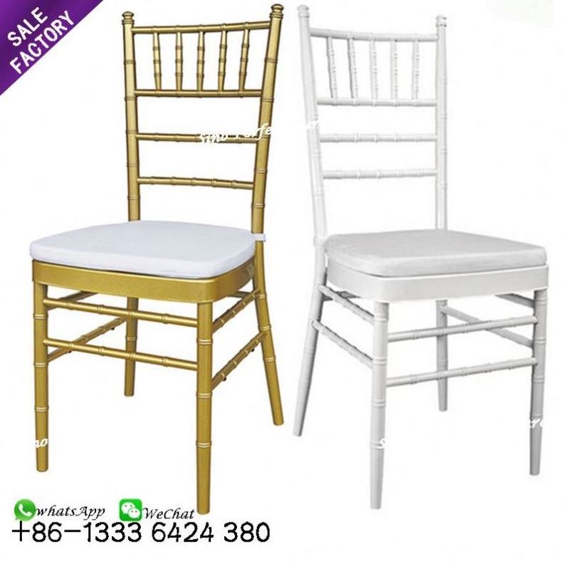 Wholesale China factory gold white metal throne wedding tiffany chiavari chairs for party